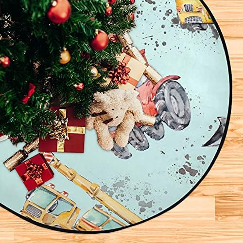 משאיות צעצוע מכוניות עץ חג המולד מחצלת עץ אטום למים עמדת מגש שטיח מחצלת מתחת לאביזר עץ חג המולד לקישוטים למסיבות חג חג המולד 28 אינץ '
