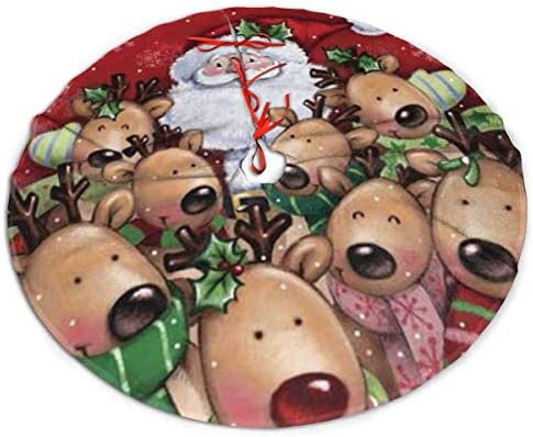 צבי חג המולד של Lveshop סנטה קלאוס חצאית עץ חג המולד חצאית יוקרה עגולה מקורה מחצלת חיצונית כפרי חג המולד עץ קישוטי חג （30 /36 /48 שלושה גדלים）