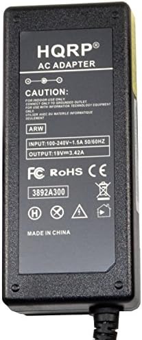 מתאם HQRP 19V AC תואם ל- LG LCAP21 LCAP26-A LCAP21B EAY62648702 צג LED LCD HDTV מתאם כבל אספקת חשמל טלוויזיה + מתאם תקע יורו