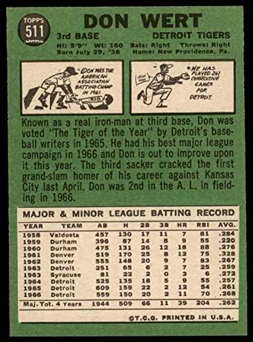 1967 Topps 511 Don Wert Detroit Tigers NM Tigers