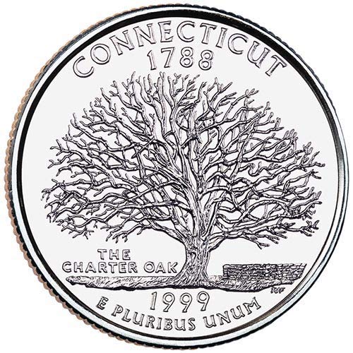 1999 P BU Connecticut Choice Quert Quict Uncirculated Us Mint
