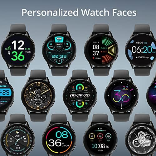 Riversong Amoled Smart Watch תואם ל- iOS iPhone של אנדרואיד, שעון חכם עם צג שינה של דופק חמצן בדם לנשים גברים IP68 אטום מד צעדים אטומים פעילות כושר גשש כושר שעון ספורט