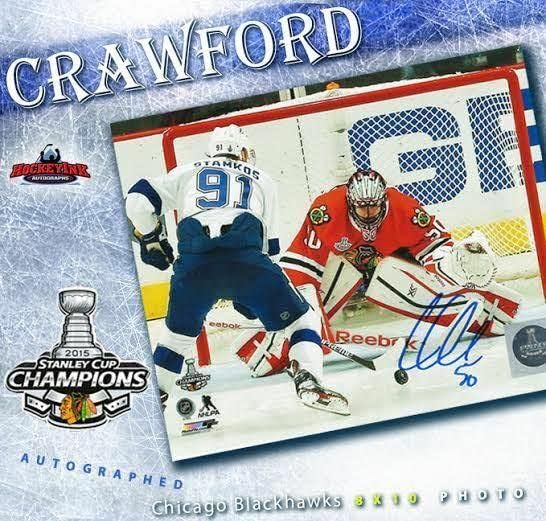 Corey Crawford חתמה על שיקגו בלקוהוקס 8x10 צילום - 70163 - תמונות NHL עם חתימה