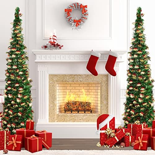 עץ חג המולד, 5ft מתקפל בקופץ קופץ זהב עץ חג המולד עץ חג המולד עץ חג המולד לחג חג המולד, תצוגה ביתית, תפאורה משרדית （ירוק）