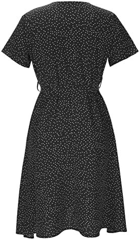 שמלות מזדמנים של Ticcoy קיץ לנשים V Polka Dots Dot
