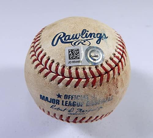 2019 מילווקי ברוארס בור פיראטים משחק השתמש בבייסבול Lorenzo Cain 3 RBI Double - משחק MLB השתמש בייסבול