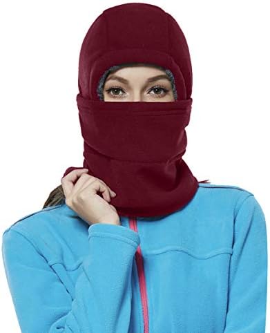 Achiou Winter Balaclava Gleece Hood מסכת סקי לנשים, צעיף כובע כיסוי פנים תרמי למזג אוויר קר