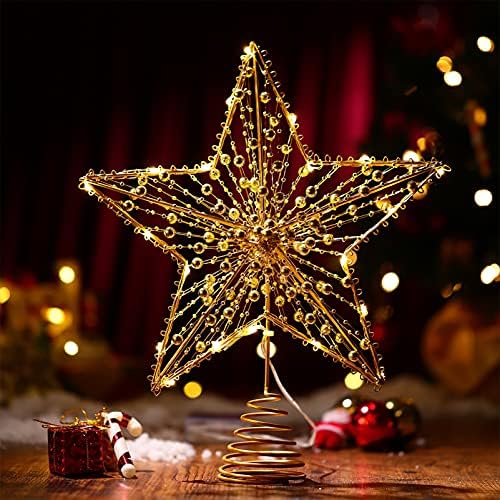 עץ חג המולד צעצועי טופר טופר-כוכב טופר עץ כוכב מואר עם קישוטי עץ חג המולד של עץ חג המולד קישוט עץ חג המולד קישוט מפלגת חג המולד קישוט
