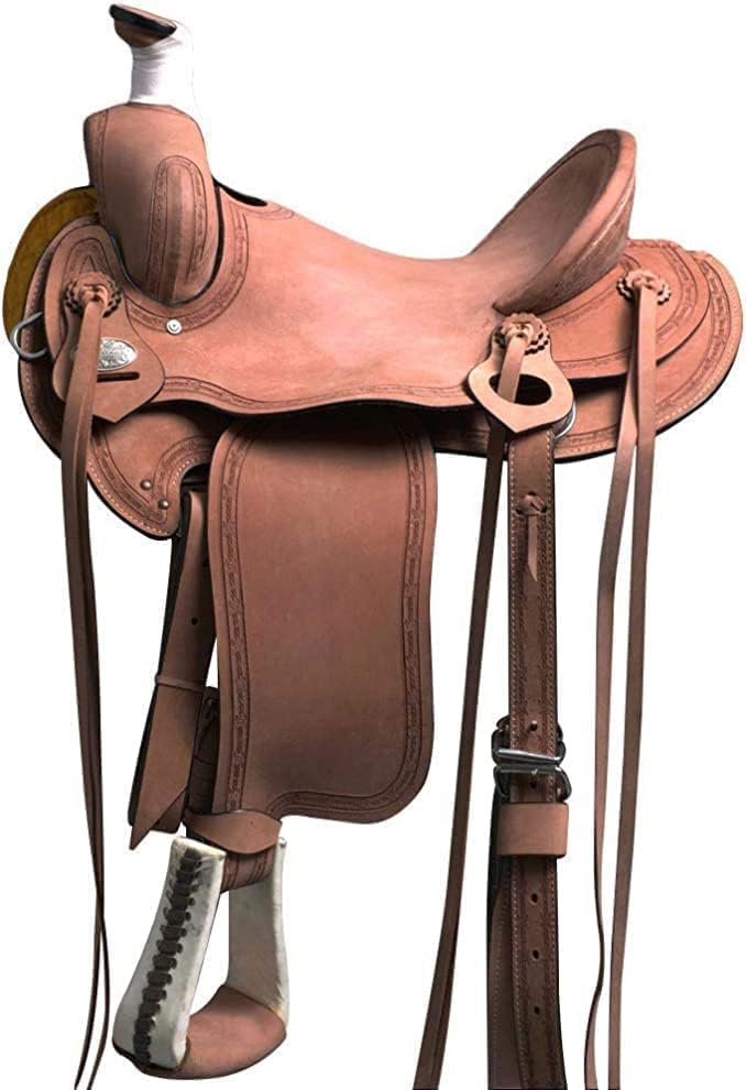 משווי מערבי עור חבלול ראנץ עבודת סוס אוכף, גודל 14 סנטימטרים מושב כדי 18 אינץ מושב זמין