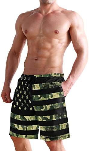 אואר אמריקאי דגל גברים בגד ים שחור ארהב דגל מכנסי שחייה ארהב דגל לוח מכנסיים רחצה חליפות אמריקה חוף מכנסיים קצרים
