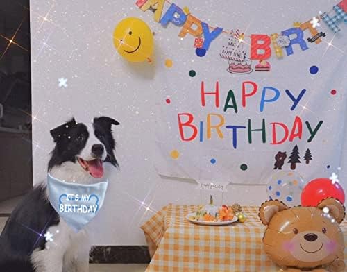 יום הולדת לכלב בנדנה כלב יום הולדת ילד ילדה כלב ציוד ליום הולדת לחיית מחמד קטנה בינונית גדולה （קטן）