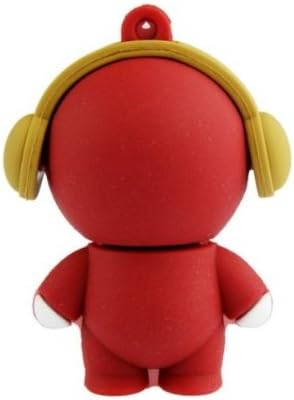 כונן פלאש USB 8 ג'יגה -בייט גומי ברזל איש טוני סטארק עם אוזניות בצורת אוזניות 8 גרם מקל זיכרון USB 2.0 U דיסק - אדום