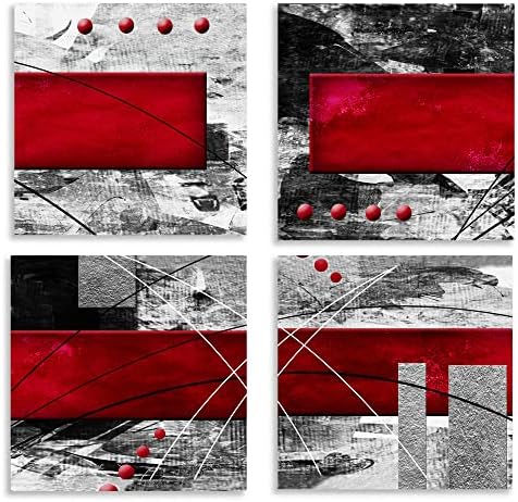 קיוואווה בורגונדי שחור מופשט בד קיר אמנות אדום אפור קיר תפאורה סלון חדר שינה אמבטיה גיאומטרי כרזות תמונה הדפסי