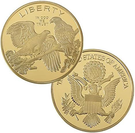 מטבע נשר אמריקאי מצופה זהב 2021 מהדורת אספן מהדורה מוגבלת עם אוסף כיסוי מגן אתגר מטבע מתנה לאמנות