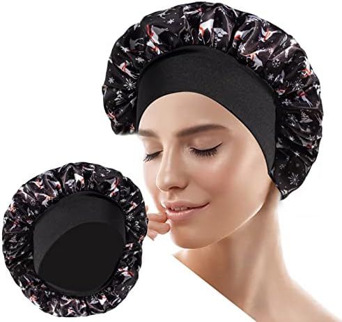 כובעי מקלחת אמבטיה של NPKGVIA לנשים כובעי מקלחת אטומים לשימוש חוזר למים כובע שיער לשימוש חוזר למקלחת הגנה כפולה גודל בינוני בגודל שתי אחיות בועות