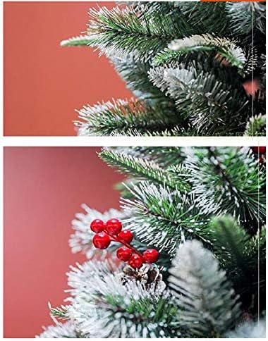 עץ חג מולד מלאכותי של Shypt, עצי חג המולד ירוקים מכוסים שלג עם קישוט חג המולד של אורן קון פרימיום ומתנה
