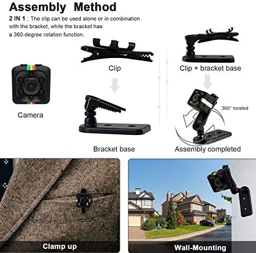 מצלמת ריגול מיני אלחוטית מצלמה נסתרת DZFTECH HD 1080P מצלמת מטפלת קטנה עם מצלמת מעקב זיהוי תנועה לאבטחה חיצונית מקורה ביתית