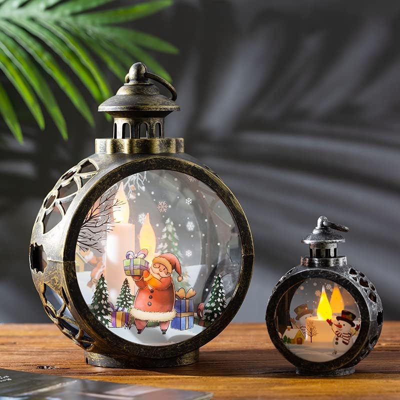 כריסטוי חג המולד LED אור נרות חסר פליטה לקישוטים לחג המולד עם שעון וינטג