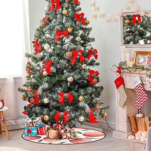 אפרסקים בצבעי מים ורוד עץ חג המולד מחצלת עץ עץ עץ עץ עץ מגש שטיח מחצלת תחת עץ חג המולד אביזר להגנת הרצפה אספקת בית לחג 28 אינץ '