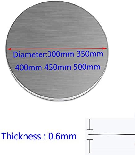 צלחת עגול נירוסטה של ​​Zerobegin, 304 גיליון דיסק, עמיד בפני קורוזיה, חיתוך לייזר, לציוד לעיבוד תעשייתי וכימי, עובי 0.6 ממ, קוטר 400 ממ