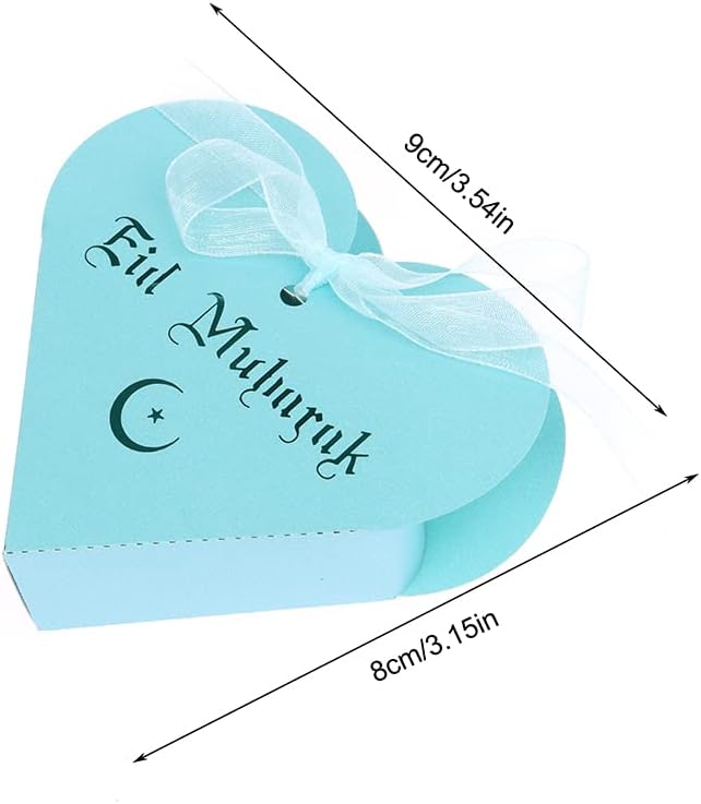 Miihello 10 pcs Eid Mubarak Candy Boxs 210G Pearlescent Paper Careem קופסאות אריזה קופסאות תפאורה 3.54 * 3.15in/9 * 8 סמ קופסאות אריזת מתנה מושלמות לנושא הגינה שלך
