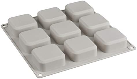 Echodo 9 חללים עובש סבון מרובע DIY תבנית סיליקון בעבודת יד להכנת סבון עוגת נרות קרם קרם תבניות בר