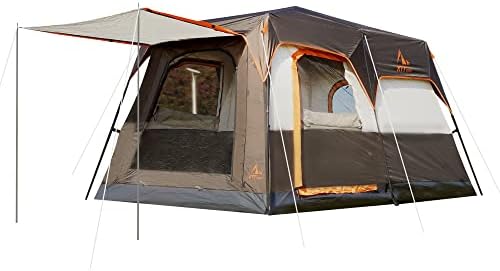 אוהל מיידי 6 אדם, אוהלי בקתה משפחתית גדולה,אוהל פופ אוטומטי לבנות במהירות בשנות ה -60,2 חדרים,2 חלונות העליון,3 דלתות ו 3 חלונות עם רשת,עמיד למים,אוהל גדול עבור חוצות,פיקניק, קמפינג.
