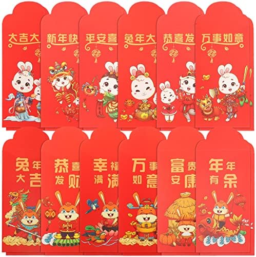 24 יחידות סיני אדום מעטפות חמוד 2023 גלגל המזלות בעלי החיים דפוס מזל כסף מעטפת אביב פסטיבל הונג באו לילדים חדש שנה המפלגה טובות