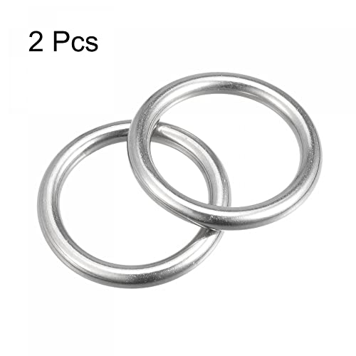 UXCell 316 טבעת עגולה מפלדת אל חלד מרותכת טבעות O 35 ממ מזהה 6 ממ בעובי 2 יחידות