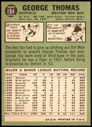 1967 Topps 184 ג'ורג 'תומאס בוסטון רד סוקס אקס/MT Red Sox