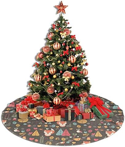 Lveshop חג המולד של חג המולד פוקס חצאית עץ חג המולד יוקרה עגול מקורה מחצלת חוץ כפרי קישוטי חג עץ חג המולד ≠ 30 /36 /48 שלושה גדלים）