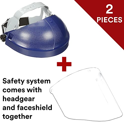 3M H8A Ratchet Headerear ושילוב מגן עם 3M WP96 Polycrabonate Facehield, מערכת בטיחות של כיסוי ראש ומגן פנים מלאות, ANSI Z87, מתכווננת, תרמופלסטית