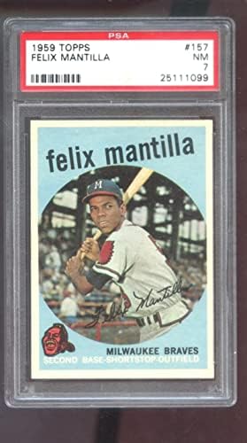 1959 Topps 157 Felix Mantilla PSA 7 כרטיס בייסבול מדורג MLB Milwaukee Braves - כרטיסי בייסבול מטלטלים