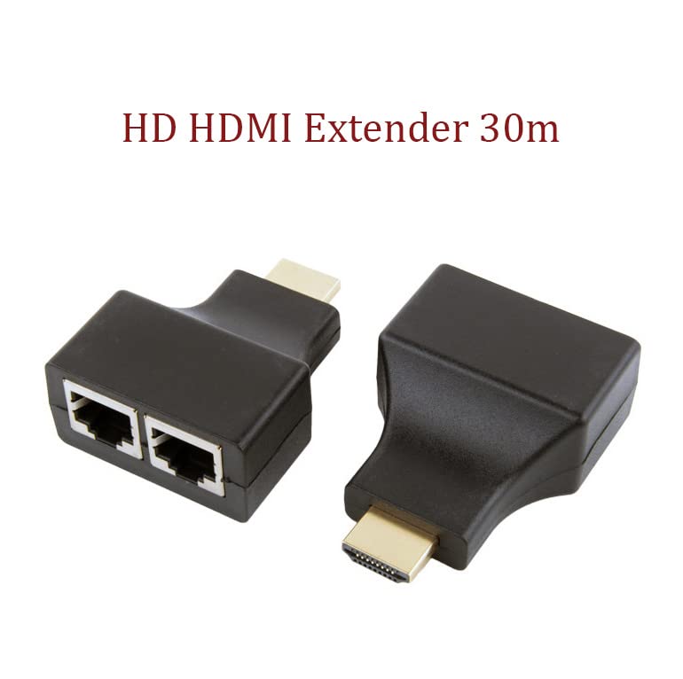WPENG HDMI ל- RJ45 מתאם רשת, QAOOQUDA 1080P HDMI זכר ל- RJ45 כפול רשת CAT5E CAT6 ממיר משחזר מפצל עבור HDTV HDPC PS3 STB