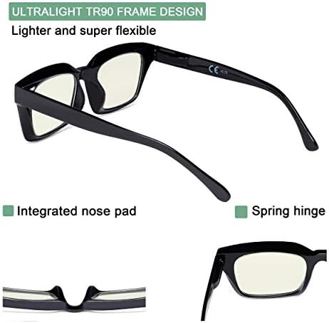 4 זוגות כחול אור חסימת קריאת משקפיים לנשים-גדול מחשב קוראי