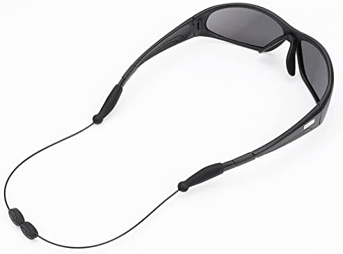 YR ללא זנב מתכוונן רצועת כבל רצועת כבלים למשקפיים, רצועת משקפי שמש שומר משקפי משקפיית, סט של 4, שחור