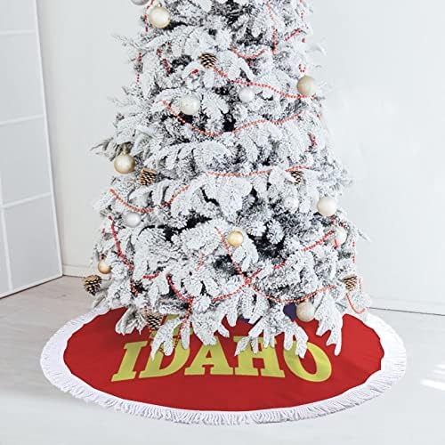 אני אוהב חצאית עץ חג המולד של איידהו לקישוטים למסיבות חג עם תחרה ציצית