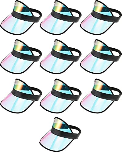 10 חבילות כובעי מגן שמש כובע מפלסטיק כובע צלול UV הגנה