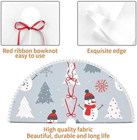 חצאית עץ חג המולד עם פום לקצץ חג המולד-סנובמן-קוואי קישוטים לחג המולד קישוטי בית חג המולד 30