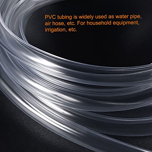 Meccanixity PVC צינור שקוף צינור ויניל פלסטיק 12 ממ מזהה 15 ממ OD 10ft גמיש לצינור מים, קו אוויר