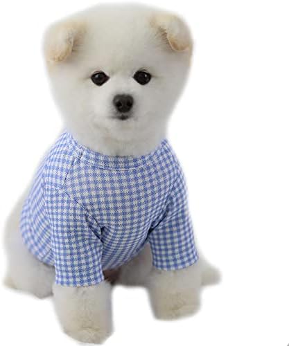 חולצת כלבים של מזל פטרת גינגהאם לכלבים גדולים משובצים חולצת טריקו כלבים חולצת כותנה רכה נושמת לוח חולצות בסיסיות חולצות בסיסיות