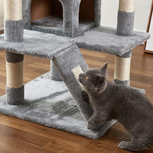 חתול מגדל, 52.76 סנטימטרים חתול עץ עם סיסל מגרד לוח, חתול עץ עבור גדול חתול עם מרופד פלטפורמה, 2 יוקרה דירות, עבור חתלתול, חיות מחמד, מקורה פעילות מרגיע
