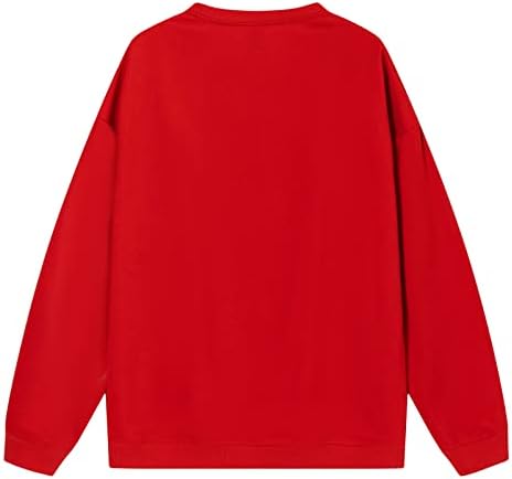 נשים סווטשירט החג שמח צווארון עגול חולצות חם כושר רופף סתיו חולצות לנשים 2022 טרנדי