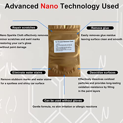 בד ננו -פארק לשריטות לרכב, 2023 שדרוג מסיר שריטות קסמים לשחזור צבע לרכב, תיקון שריטות קלות, ננו -קרקלות מסיר שריטות מחק שריטות לרכב