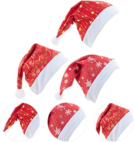 3 יחידות מקסים חג המולד סנטה קלאוס כובע חג המולד מסיבת כובעי חג המולד אבזרי אדום אספקת חג המולד