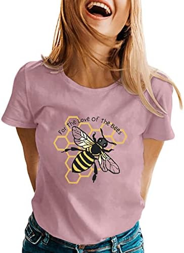 חולצות יבשות מהירות נשים נשים אביב קיץ דבורים מודפסות שרוול קצר O צוואר חולצה חולצה עליונה שרוול ארוך חולצות T עבור
