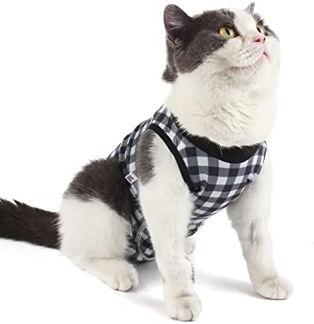 Etdane חתול קטן בנות ניתוחים חליפת התאוששות חליפת סאוגרי חולצה לחיות מחמד צווארון אלקטרוני אפוד אלטרנטיבי להדפסת נמר ביתי קטנה