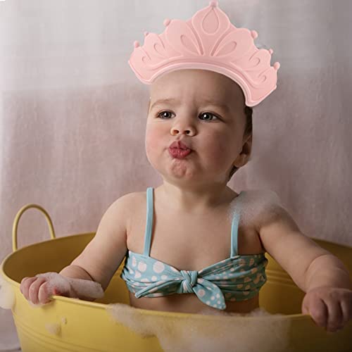 קרם תרסיס תינוק אמבטיה כובע שמפו כובע לילדים פעוט בנות בני מתכוונן סיליקון רחצה כתר. אמבטיה נצנצים