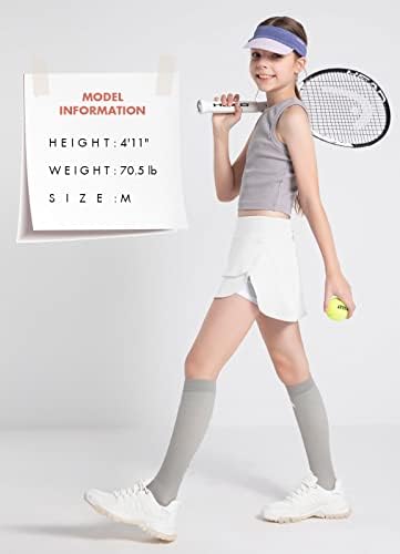 חצאית טניס של בנות Baleaf Upf50+ ספורט גולף סקורט ילדים אתלטים ריצה אימון בית ספר מזדמן עם כיסי רוכסן ומכנסיים קצרים