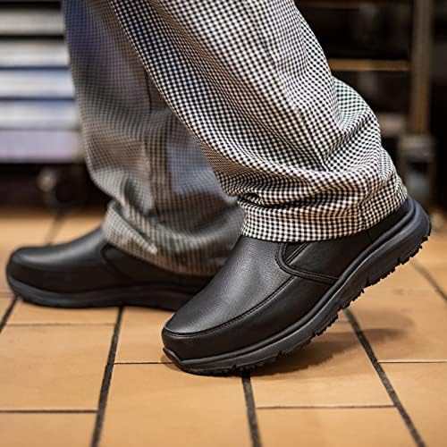 נעלי שירות של Hisea גברים ללא החלקה נעלי עבודה עמידות בפני נעלי עבודה למטבח מסעדת מטבח נעלי הליכה